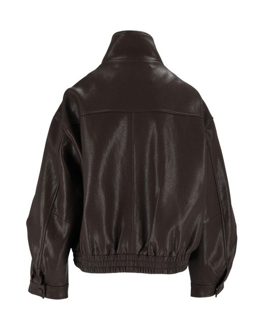 ELEH Black Dark Glossy High Collar Cropped Jacket