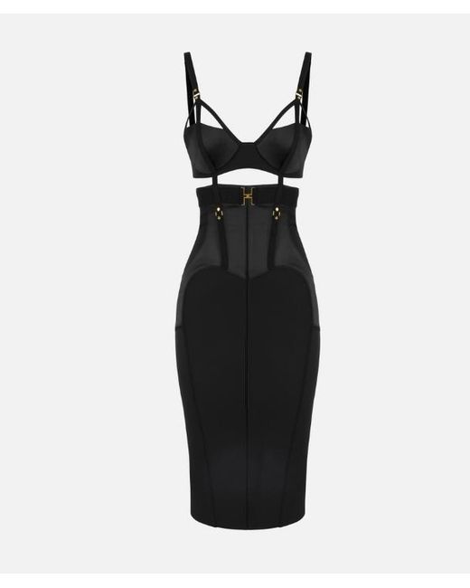 Elisabetta Franchi Black Bustier Dress