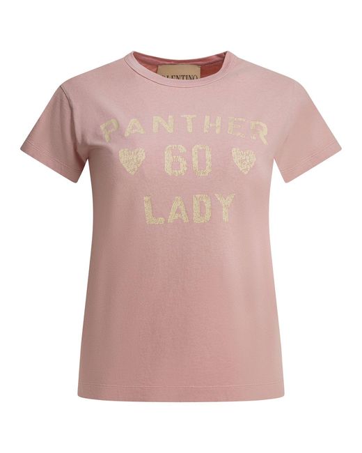 Valentino Panther Lady T-shirts Pink