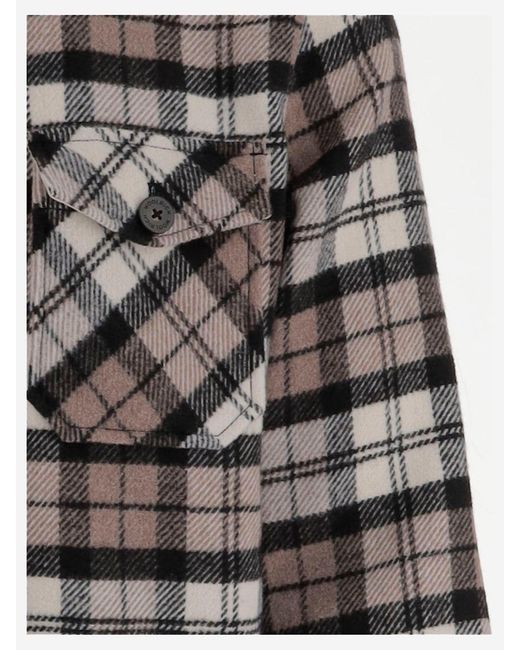 Woolrich Wollmischhemd mit Scheckmuster in Gray für Herren