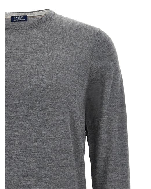 Barba Napoli Gray Wool And Silk Sweater