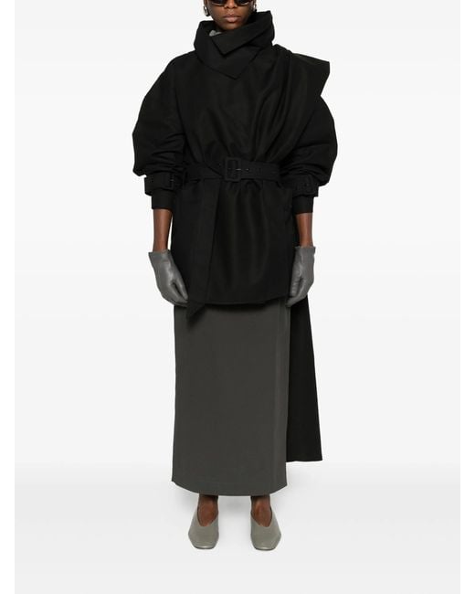 Entire studios Black Mini Scarfcoat