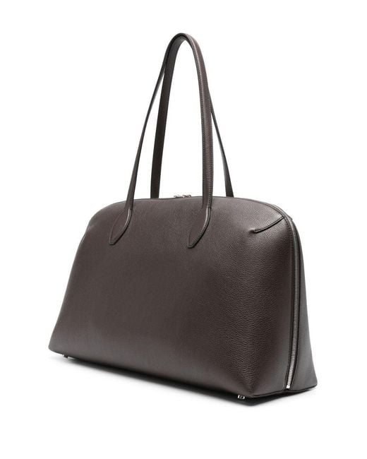 Totême Black Grained Leather 'Day' Tote Bag