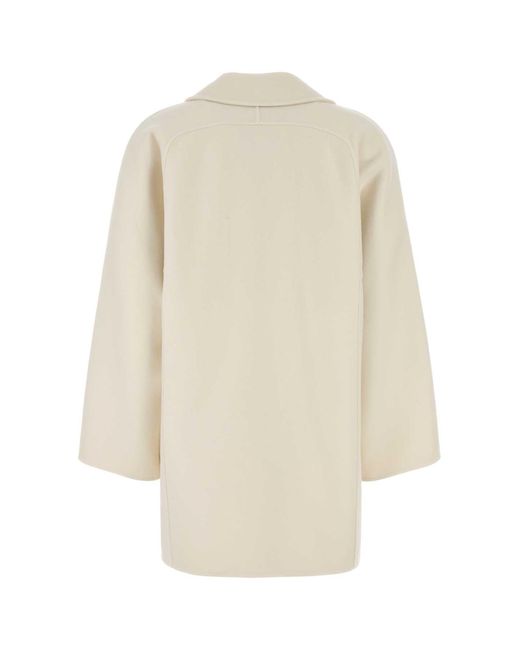 Max Mara White Ivory Wool Blend Orma Coat