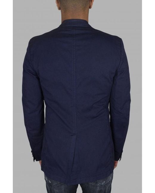 Prada Blue Cotton Button-Down Utility Jacket
