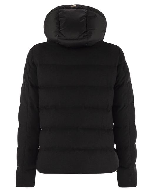 Herno Black Resort Silk And Cashmere Down Jacket