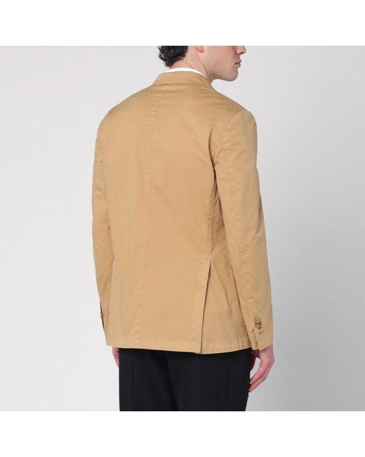 Santaniello Natural Walnut Coloured Single Breasted Jacket for men