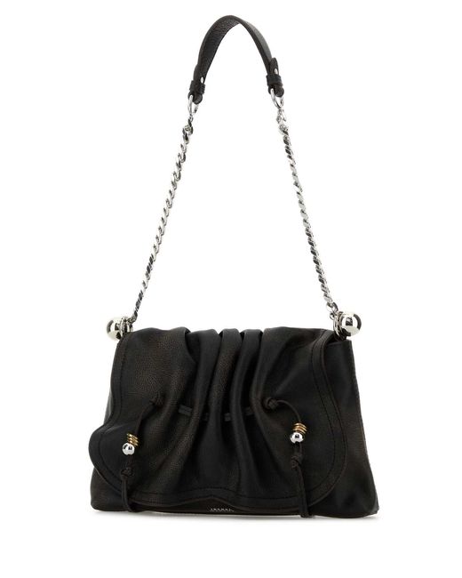 Isabel Marant Black Dark Leather Bolton Shoulder Bag