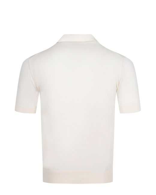 Filippo De Laurentis Polo Shirt Door Filippo De Laurentiis In Katoenpiquet in het White voor heren