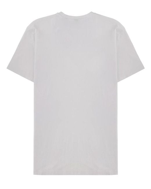 Aspesi White Graphic Crew Neck T-Shirt for men