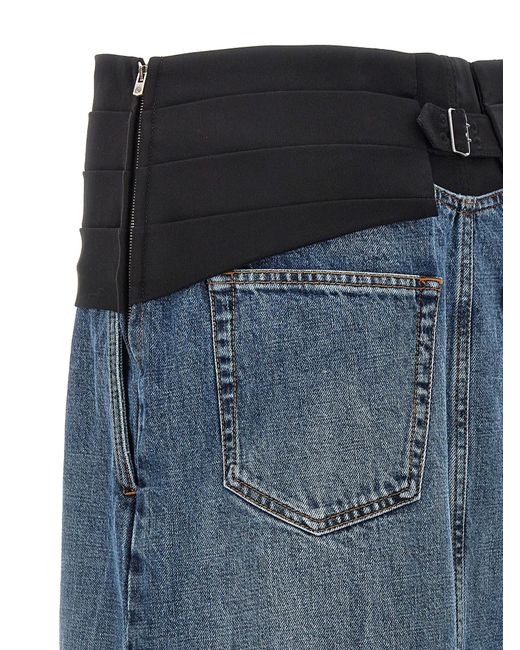 Stella McCartney Blue Tuxedo Band Skirt