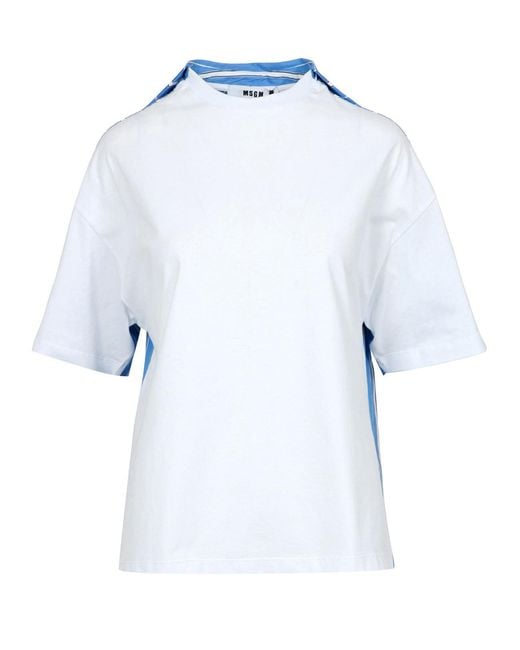 MSGM Blue T Shirts And Polos