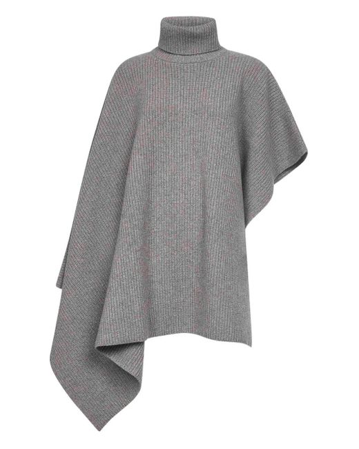 Stella McCartney Wool En Cashmere Blend Poncho in het Gray
