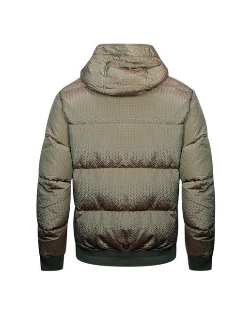 Stone Island Patch Logo Down Jacket in Green for Men | Lyst