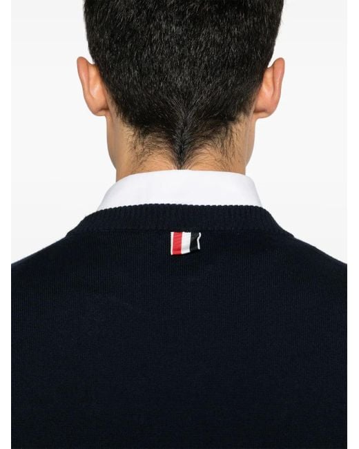 4 SUJETOR DE DISTALLES DE Stripe Thom Browne de color Blue