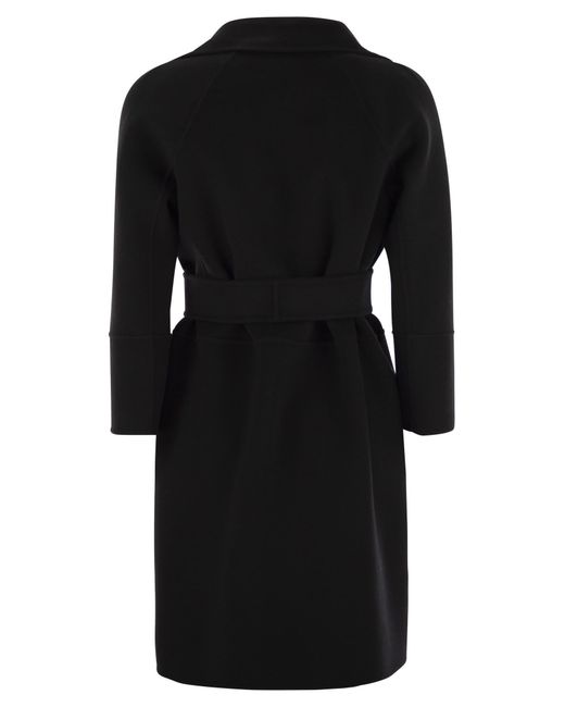 Max Mara Black Arona Virgin Wool Coat