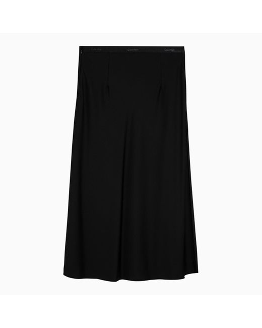 Calvin Klein Black Midi Flared Skirt