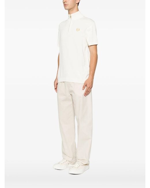 Sergio Tacchini White Daytone Knit Ss Polo