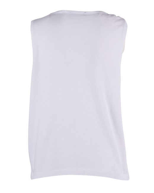 ROTATE BIRGER CHRISTENSEN White Jersey Tank Top Bright (Loose Fit)