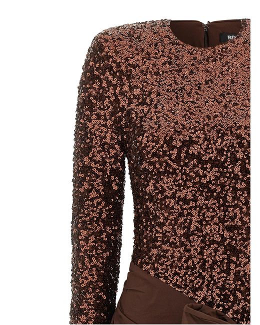 ROTATE BIRGER CHRISTENSEN 'Sequins Bow Mini' Dress in Brown | Lyst Canada