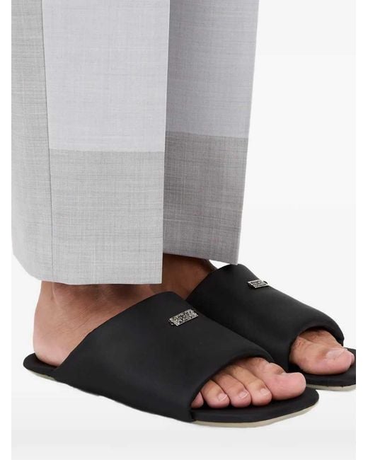MM6 by Maison Margiela Black Sandals With Logo Plaque