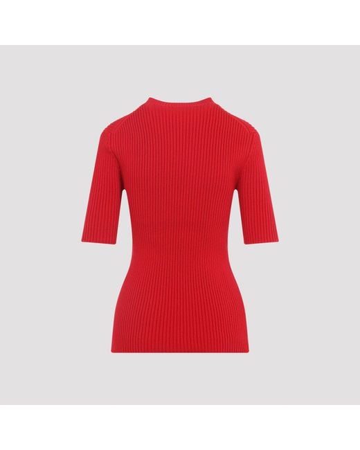 Prada Geribbelde Top Van in het Red