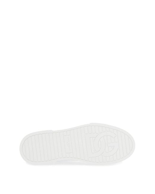 Dolce & Gabbana White 'Perforated Logo Portof for men