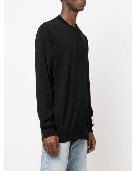 Golden Goose Deluxe Brand Black Golden M's Regular Knit Crew Neck Light Wool Merino