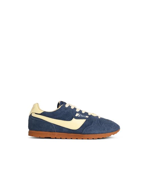 Autry Blue 'Windspin Low' Suede Blend Sneakers for men