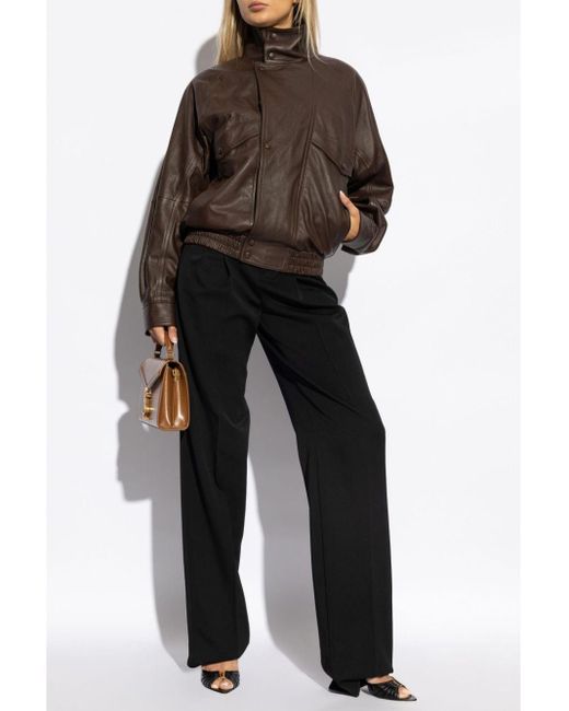Saint Laurent Black Grain De Poudre Wool Trousers
