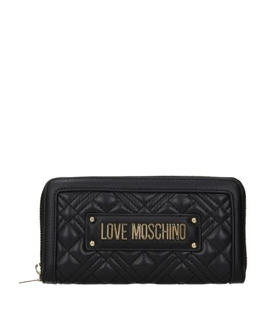 Love Moschino Black Portafogli Donna Poliuretano Nero