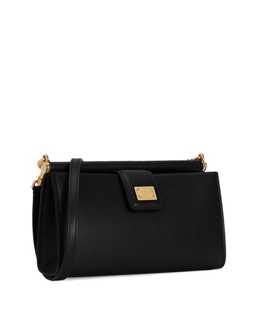 Dolce & Gabbana Black Leather Phone Bag