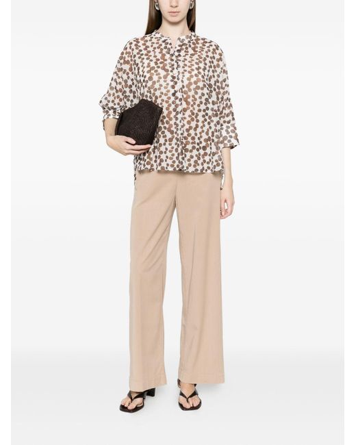 Trame Auree White Printed Cotton Blouse
