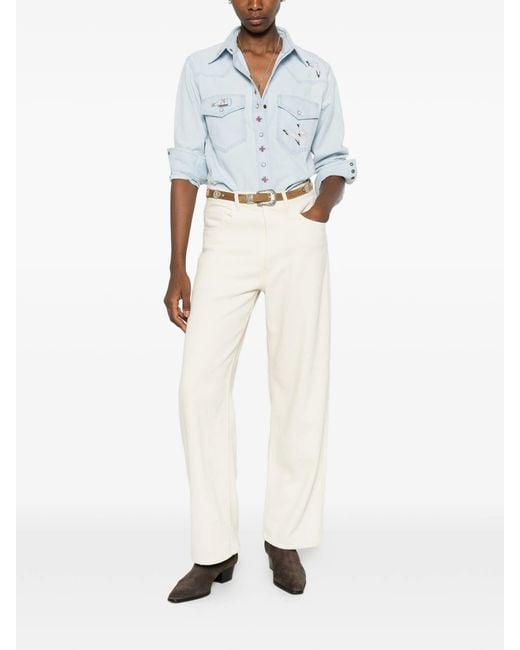 Filson White W's Embroidered Western Shirt