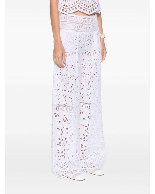 Ermanno Scervino White Spitzenhose