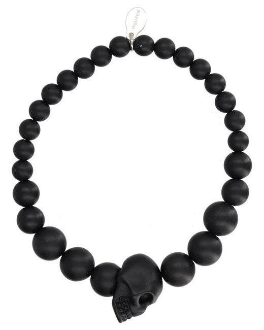 McQueen Black Bracciale "Skull" for men