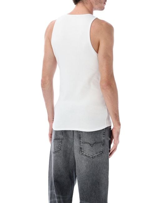 DIESEL Gray Sleeveless Logo Cotton Top