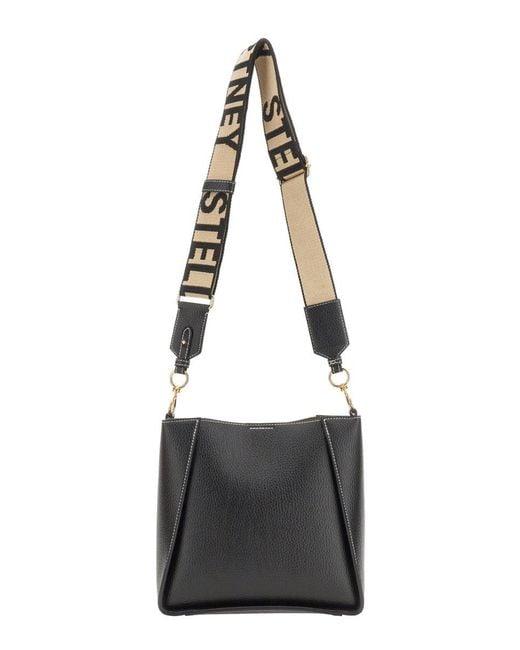 Stella McCartney Black Shoulder Bag With Logo
