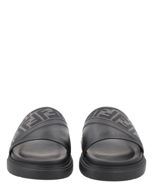 Fendi Gray Diagonal" Sandal