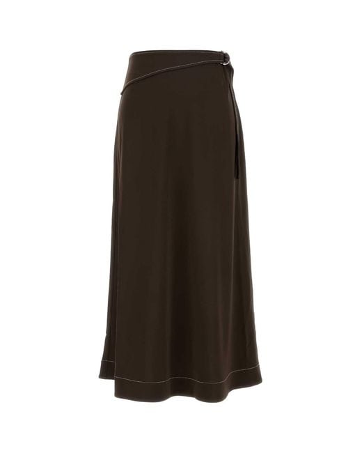 Tory Burch Brown Jersey Belted Maxi Skirt