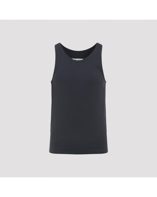 Maison Margiela Black Cotton Tank Top