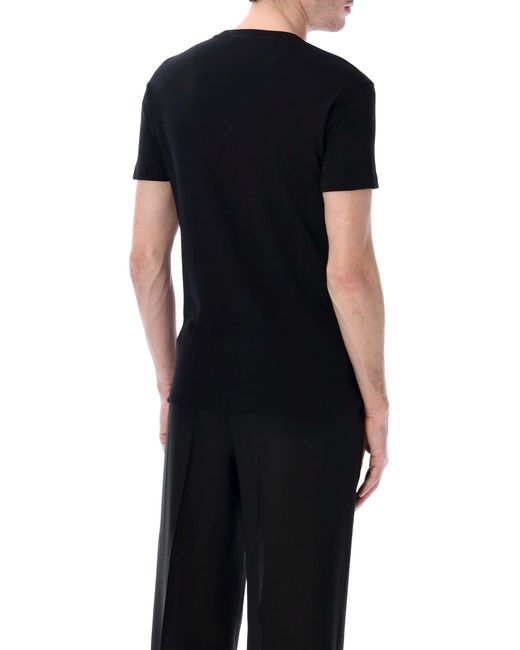 Tom Ford Black Perforated Cotton T-Shirt for men