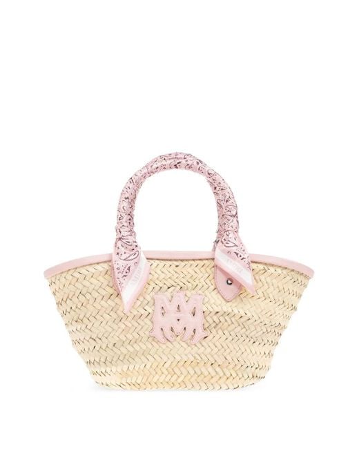 Amiri Pink Raffia Tote Bag