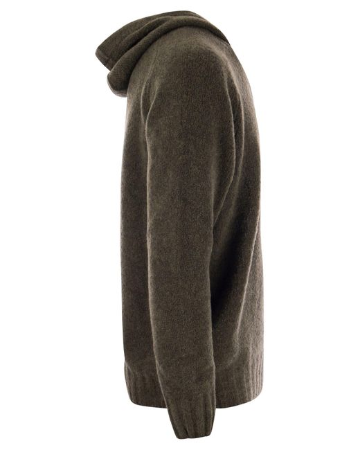 Pullover in lana di con cappuccio di Tagliatore in Green da Uomo