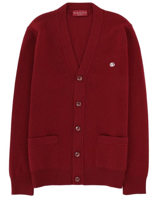 Gucci Red Cardigan With Logo for men