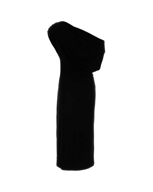 Co. Black Draped Off Shoulder Jersey Dress