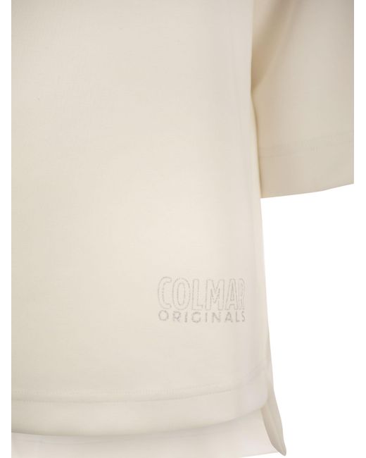 Colmar White Crew Neck Sweatshirt With Glitter Logo Print