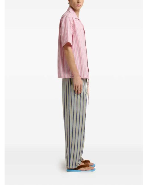 Marni White Striped Wide Leg Pants for men