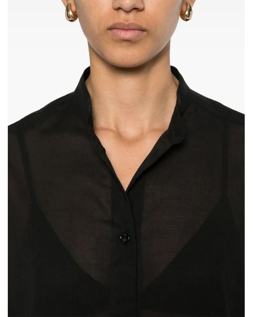 Totême  Black Stand Up Kragenbluse