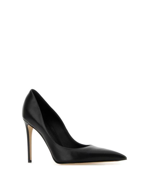 McQueen Black Leather Pumps